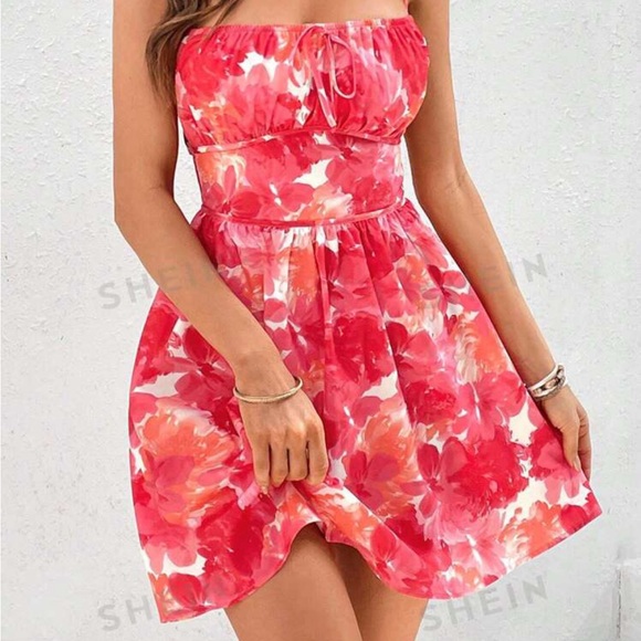 SHEIN women's backless floral print dress size Small - Picture 1 of 3